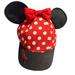 Disney Accessories | Disneyland Parks Minnie Mouse Hat Youth Ears Bow Polka Dot Snap Back Red Black. | Color: Black/Red | Size: Osbb