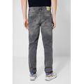 Slim-fit-Jeans STREET ONE MEN Gr. 30, Länge 32, blau (grey denim random wash) Herren Jeans 5-Pocket-Jeans