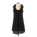 Pins and Needles Casual Dress - Shift: Black Solid Dresses - Women's Size Small