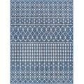 Lali 6'7" x 9' Off White/Blue Outdoor Area Rug - Hauteloom