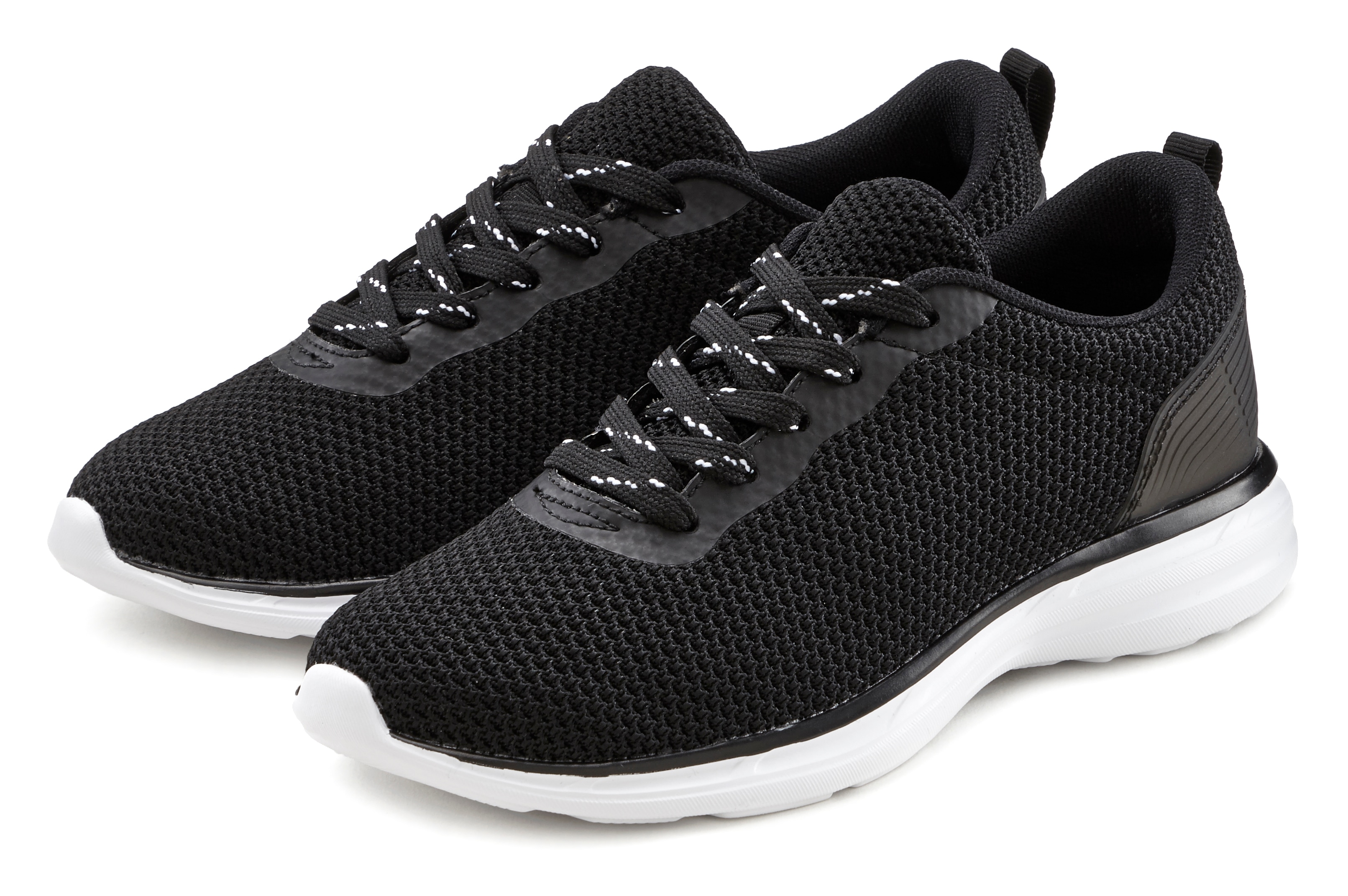 Sneaker LASCANA "Turnschuhe", Damen, Gr. 41, schwarz, Obermaterial: 100% Textilmaterial. Decksohle: 100% Textilmaterial. Futter: 100% Textilmaterial. Laufsohle: 100% Synthetik, unifarben, Schuhe Sneaker, Schnürhalbschuh, Halbschuh, Freizeitschuh...