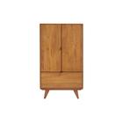 Buffet haut rétro en bois 2 portes 1 tiroir L80 H140 noir