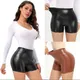 Short noir en similicuir pour femmes sexy pour discothèque pole légiti YF815