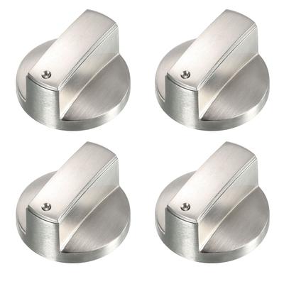 Stove Knob Replacement 40mm x 20mm 0 Degree Burner Knobs Silver 4 Pack