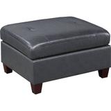 30*36 inch Wide Rectangular Cocktail Coffee Table Ottoman Upholstered Genuine Leather for the Living Room Mid Century Modern