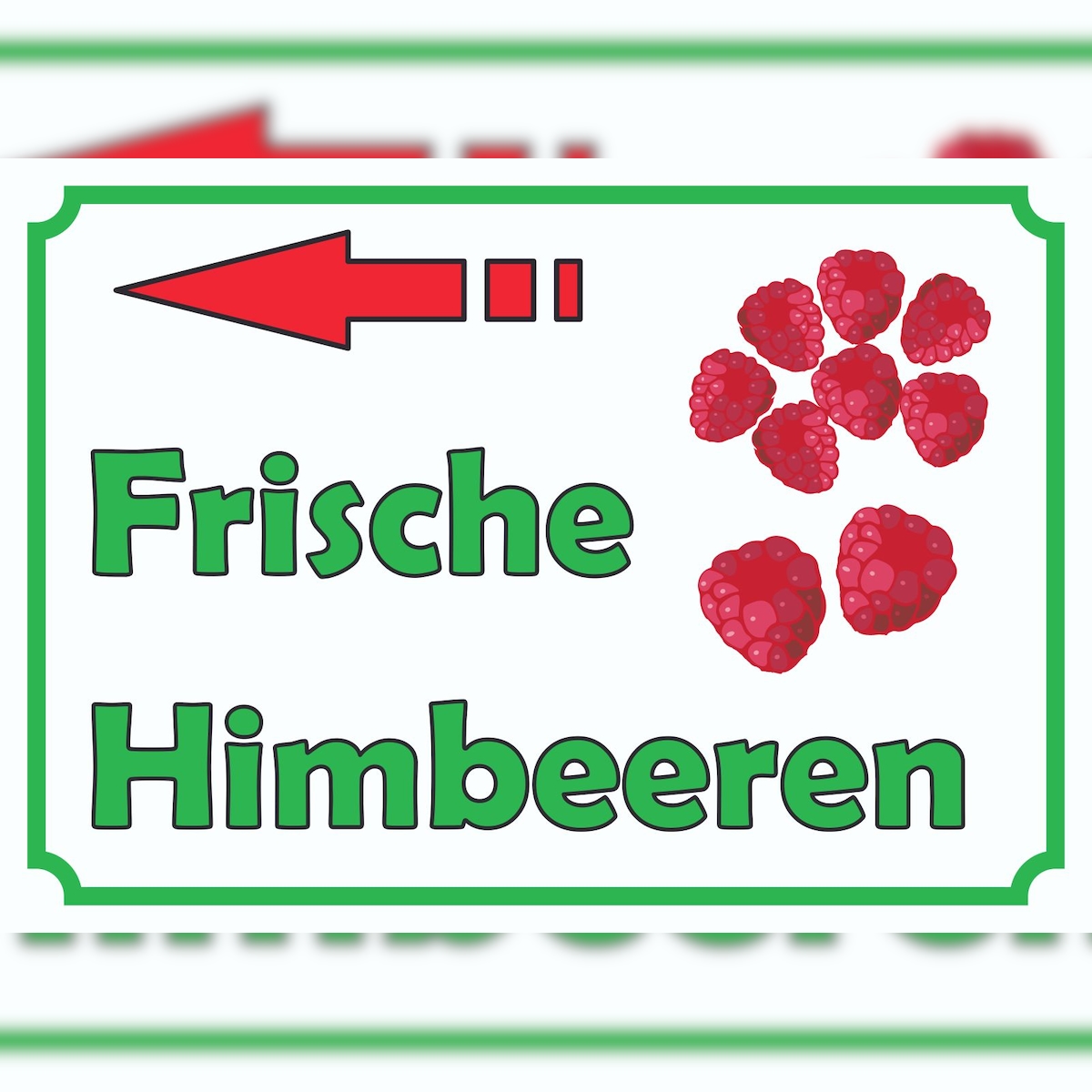Verkaufsschild Schild Himbeeren links A0 (841x1189mm) Image