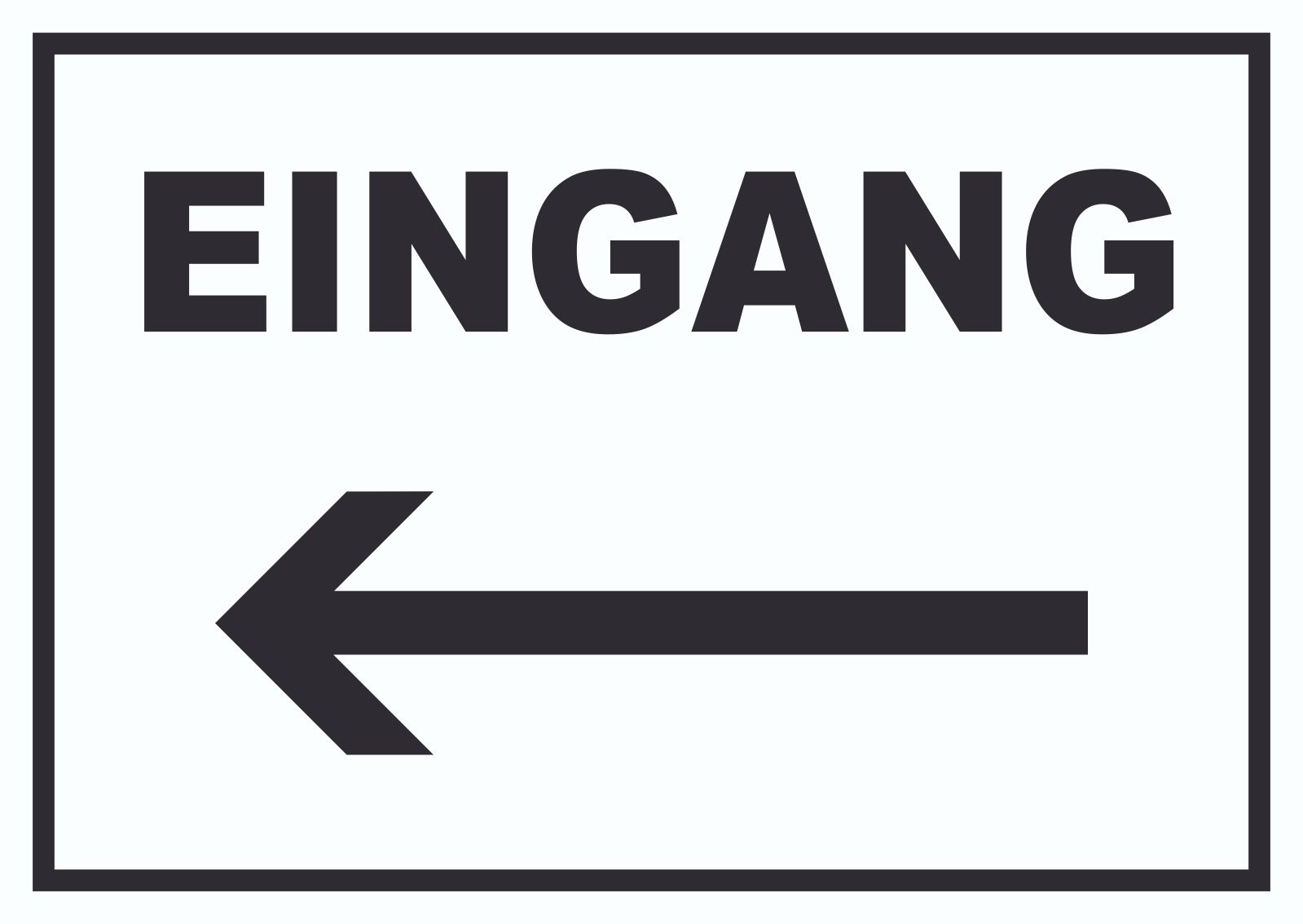 Eingang Pfeil links Schild A0 Rückseite selbstklebend Image