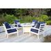 LuXeo Vail 25"(H) x 48"(W) Round Fire pit Set w/ 4 Deep Seating Chairs, 5-Piece Plastic | Outdoor Furniture | Wayfair 48FPRD-1550-OWHT4