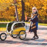 Sepnine Aobei 3-in-1 Dog Bicycle Trailer, Dog Stroller, & Dog Jogging Stroller | 39.8 H x 43.3 W x 16.9 D in | Wayfair 20303-YELLOW