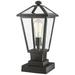 Z-Lite 1 Light Outdoor Pier Mounted Fixture in Black Finish