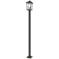 Z-Lite 3 Light Outdoor Post Mounted Fixture in Oil Rubbed Bronze Finish