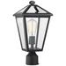 Z-Lite 1 Light Outdoor Post Mount Fixture in Black Finish