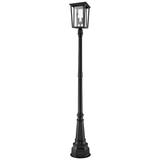 Z-Lite 2 Light Outdoor Post Mounted Fixture in Black Finish