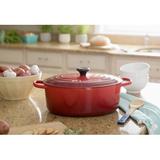 Le Creuset Enameled Cast Iron Oval Dutch Oven w/ Lid Non Stick/Enameled Cast Iron/Cast Iron in Gray/Red | 8.5 H x 12 W in | Wayfair 21178023060041