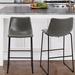 George Oliver Emonni Short, Counter & Bar Stool Wood/Leather/Metal/Faux leather in Gray | 39 H x 19 W in | Wayfair EEC531562A4A422E944A08BC727D2F9E