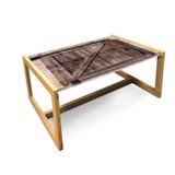 East Urban Home Rustic Coffee Table, Aged Sliding Door Weathered Texture Vintage Style Architectural Rural Print | Wayfair