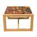 East Urban Home Library Coffee Table, Themed Pattern Of Bookshelves w/ Academic Books Globe & Big Seashell | 15.75 H x 18.31 W x 24.4 D in | Wayfair