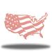 17 Stories USA Wavy Flag Wall Art Décor Metal in Pink | 7.25 H x 12 W x 0.01 D in | Wayfair 002B6FBBD7C848708B332EC29D0ED6EE