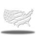 17 Stories USA Wavy Flag Wall Art Décor Metal in White | 5 H x 8 W x 0.01 D in | Wayfair A8308233ED2347F5BB8E46A8EF90C285