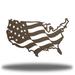 17 Stories USA Wavy Flag Wall Art Décor Metal in Brown | 11 H x 18 W x 0.01 D in | Wayfair B14D33439BD640E98E160F59F9E2E267