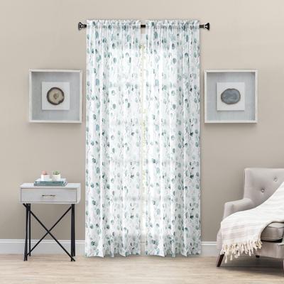 Wide Width Eucalyptus Tailored Panel by Ellis Curtains in Spa (Size 48