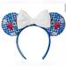 Disney Accessories | Minnie Mouse Cottage Ears Headband | Color: Blue/White | Size: Osg