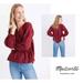 Madewell Tops | Madewell Womens Medium Swingy Peasant Top Shirt Metallic Stripe Festive Holiday | Color: Red | Size: M