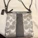 Coach Bags | Canvas Coach Shoulder/Cross Body. Beautiful Silver With Add’l Strap. Like New. | Color: Silver | Size: W-11 Inches, H-10 1/2 Inches, D-2 Inches