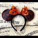 Disney Accessories | Disney Parks Halloween Minnie Ears - Headband W/Spider Web Ears. Sparkly Bow | Color: Black/Orange | Size: Os