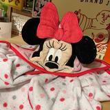 Disney Bath, Skin & Hair | Disney Baby-‘Minnie’ Stitched Head Pink Polka Dot Baby Bath Towel | Color: Pink/White | Size: Osbb