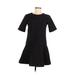 Ann Taylor LOFT Casual Dress - A-Line: Black Solid Dresses - Women's Size X-Small