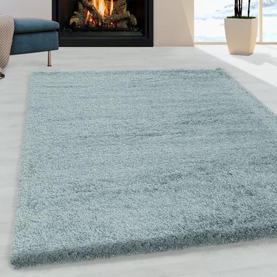Hochflor-Teppich AYYILDIZ TEPPICHE "FLUFFY 3500", blau, B:80cm H:50mm L:150cm, Polypropylen (PP), Teppiche, Langflor, Shaggy, uni, robust, auch in rund erhältlich, Wohnzimmer Image