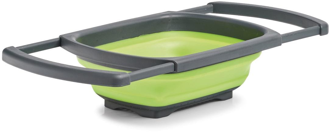 Seiher ZELLER PRESENT, grün (grasgrün, anthrazit), B:29,8cm H:13,1cm L:44cm, Kunststoff, Küchensiebe, ausziehbar