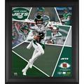 Zach Wilson New York Jets Framed 15" x 17" Impact Player Collage with a Piece of Game-Used Football - Limited Edition 500