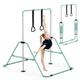 GYMMAGE Horizontal Bar, Junior Training Kip Bar Gymnastics Equipment for Home Garden, Adjustable Height Gymnastic Folding Gymnastics Bars with Gymnastic Rings for Kid Boys Girls