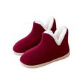 SUYGGCK Booties Slipper Women Winter Cotton Shoes Female Snow Boots Non-Slip Men And Women Home Thick Velvet Plush Shoes Warm Cotton Slippers-Rose Red,40-41(Fit 38-39)