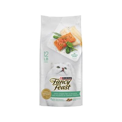Fancy Feast Gourmet Ocean Fish & Salmon & Accents of Garden Greens Dry Cat Food, 12-lb bag