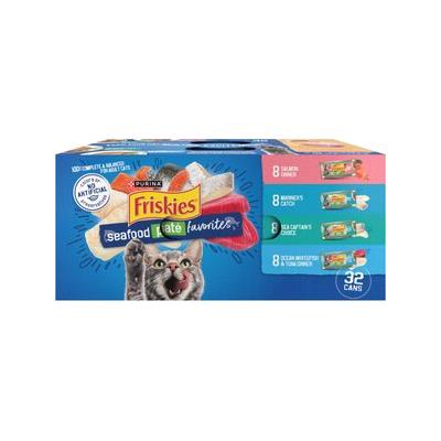 Friskies Pate Seafood Variety Pack Canned Cat Food, 5.5-oz, case of 32