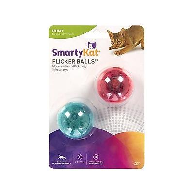SmartyKat Flicker Balls Electronic Light Ball Cat Toy, Multicolor, Small, 2 count