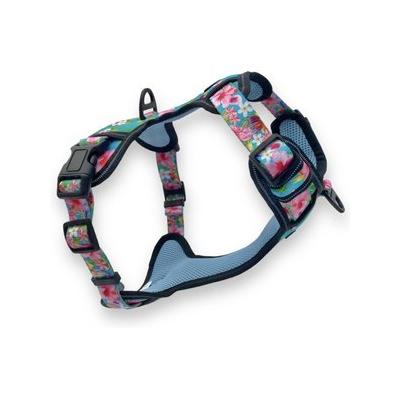 FearLess Pet Heavy Duty Padded Adjustable No Pull No Escape Dog Harness, Teal Hawaiian, Medium