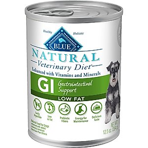 12.5-oz GI Gastrointestinal Support Low Fat Canned Dog Food Blue Buffalo Natural Veterinary Diet case of 12