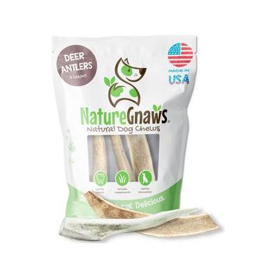 "Nature Gnaws Deer Antlers 4 - 7"" Dog Chews, 3 count"