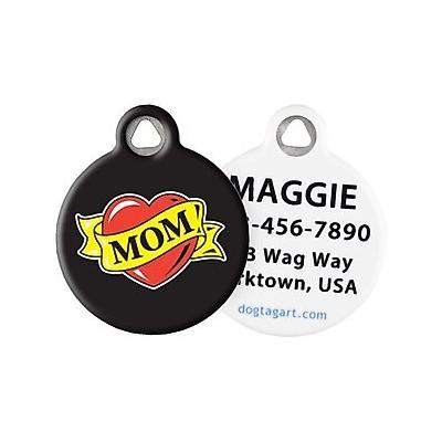 Dog Tag Art Mom Heart Tattoo Personalized Dog & Cat ID Tag, Small