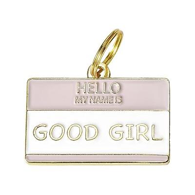 Two Tails Pet Company Hello My Name Is Good Girl Personalized Dog & Cat ID Tag