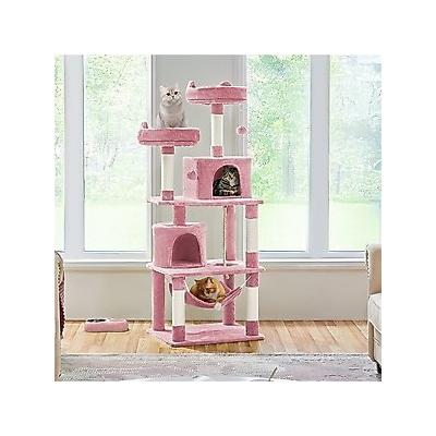 Yaheetech Multi-Level Sisal Cat Tree, 62.2-in, Pink