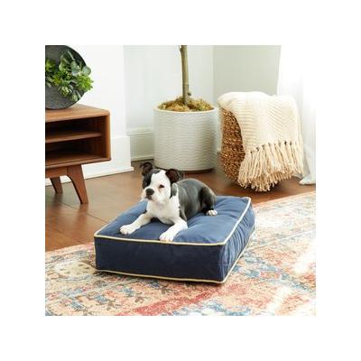 Happy Hounds Bailey Rectangle Pillow Dog Bed with Removable Cover, Denim, X-Small