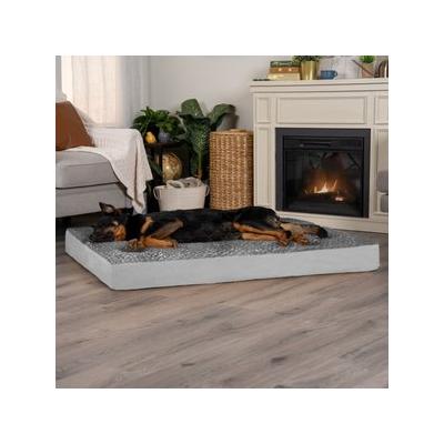 FurHaven NAP Deluxe Memory Foam Pillow Dog Bed with Removable Cover, Gray, Jumbo Plus