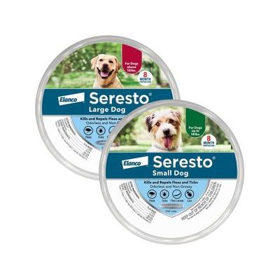 Seresto Flea & Tick Collar for Dogs, over 18-lbs + Flea & Tick Collar for Dogs, up to 18-lbs