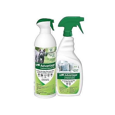 Advantage II Topical & Home & Yard Flea & Tick Spray for Cats + Household Spot & Crevice Spray