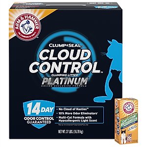 Arm & Hammer Litter Cat Litter Deodorizer Powder, 20-oz box & Arm & Hammer Litter Platinum Scented Clumping Clay Cat Litter, 37-lb box